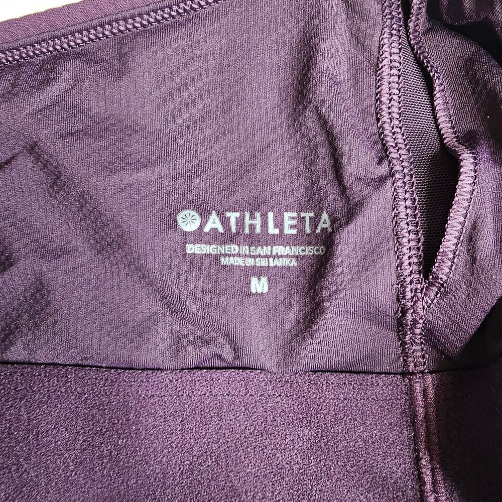 ATHLETA Purple Halter Crop Top Sports Bra size Midium - Picture 3 of 9